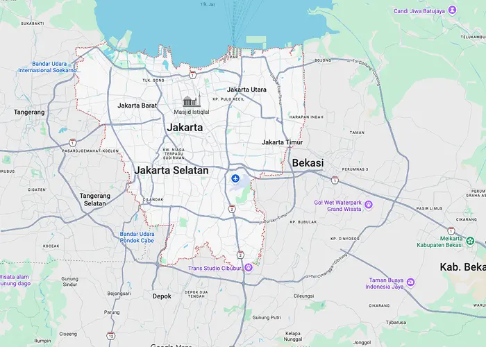 Peta area layanan Optical Auto Film - melayani seluruh wilayah Jakarta